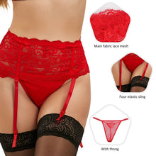 Load image into Gallery viewer, Red Floral Lace Garter Panty (20-22)5xl
