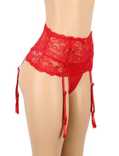 Load image into Gallery viewer, Red Floral Lace Garter Panty (20-22)5xl