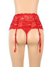 Load image into Gallery viewer, Red  Floral Lace Garter Panty(12-14) Xl
