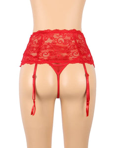 Red  Floral Lace Garter Panty(16-18) 3xl