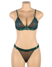 Load image into Gallery viewer, Green Elegant Embroidery Bra Set(16-18) 3xl
