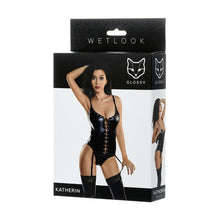 Load image into Gallery viewer, Glossy Wetlook Lace Up Bodysuit Katherin L
