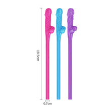 Load image into Gallery viewer, Original Coloured Willy Straws (9 Pack)
