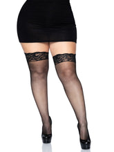 Load image into Gallery viewer, Pia Micronet Thi Hi Stay Up Lace Black Plus (9984x1x)
