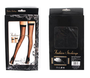 Thigh Hi Black Sheer With Backseam Design