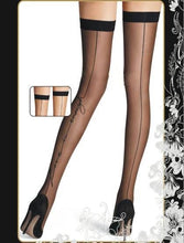 Load image into Gallery viewer, Thigh Hi Black Sheer With Backseam Design
