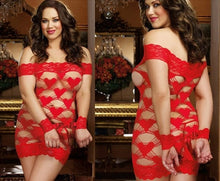 Load image into Gallery viewer, Red Open Weave Tube Dress - Hearts Xl (size 6- 10)
