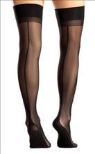 Load image into Gallery viewer, Black Sheer Thigh Hi Backseam Q
