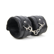 Plush Lined Wrist Cuffs Black