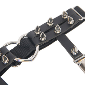 Faux Leather Adjustable Stud Leg Garter