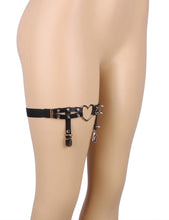 Load image into Gallery viewer, Faux Leather Adjustable Stud Leg Garter
