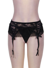 Load image into Gallery viewer, Black Lace/bow Garter Panty(12-14) Xl
