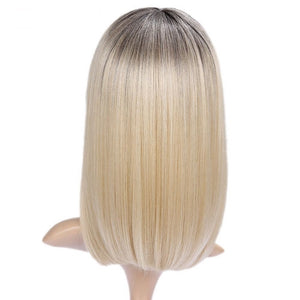 Wignee Short Straight 14" Ombre Blonde With Fringe