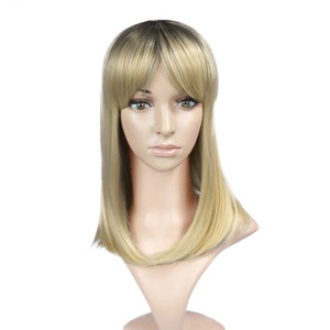 Wignee Short Straight 14" Ombre Blonde With Fringe