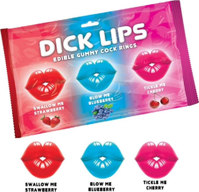 Dick Lips Gummy Cock Rings 3pk