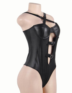 Latex Look Black Teddy (12-14) Xl