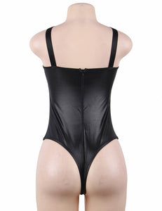 Latex Look Black Teddy (12-14) Xl