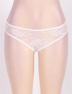 White Crotchless Lace Panty (12-14) Xl
