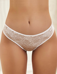 White Crotchless Lace Panty (12-14) Xl
