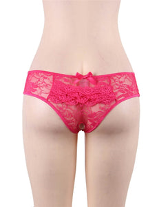 Pink Crotchless Lace Panty (16-18) 3xl