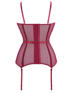 Deluxe Satin & Lace Corset Red (12-14) Xl