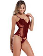 Load image into Gallery viewer, Deluxe Satin &amp; Lace Corset Red (8-10) M
