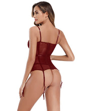 Load image into Gallery viewer, Deluxe Satin &amp; Lace Corset Red (10-12) L
