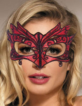Load image into Gallery viewer, Charming Red Lace Eye Mask
