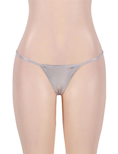 Micro Shiny G String Silver (8-10) M