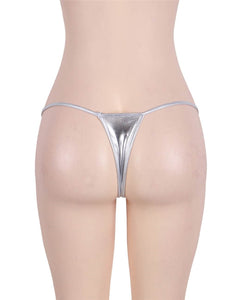 Micro Shiny G String Silver (8-10) M