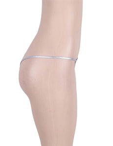 Micro Shiny G String Silver (8-10) M