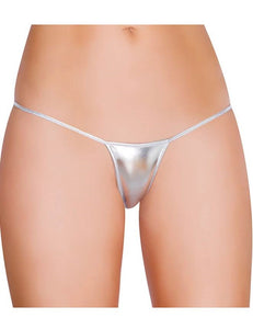 Micro Shiny G String Silver (8-10) M