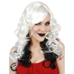 Celia Long Platinum With Black Wig