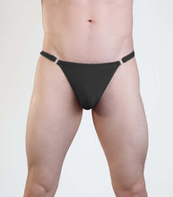 Load image into Gallery viewer, Men&#39;s Quick Release Lycra Thong Black L/xl
