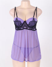 Load image into Gallery viewer, Black &amp; Purple Baby Doll (20-22) 5xl
