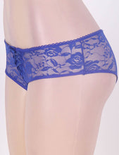 Load image into Gallery viewer, Blue Lace Open Crotch Panty (12-14) Xl
