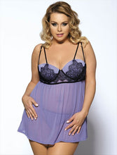 Load image into Gallery viewer, Black &amp; Purple Baby Doll (16-18) 3xl
