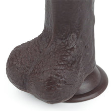 Load image into Gallery viewer, Sliding Skin 7" Dual Layer Dong W/balls Brown
