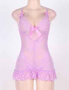 V Neck Lace Chemise Purple (20-22) 5xl