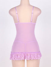 Load image into Gallery viewer, V Neck Lace Chemise Purple (20-22) 5xl
