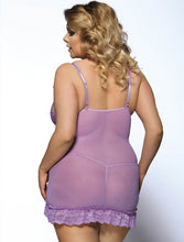 Load image into Gallery viewer, V Neck Lace Chemise Purple (20-22) 5xl
