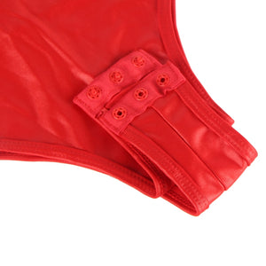 Latex Look Red Teddy (8-10) M