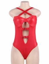 Load image into Gallery viewer, Latex Look Red Teddy (8-10) M
