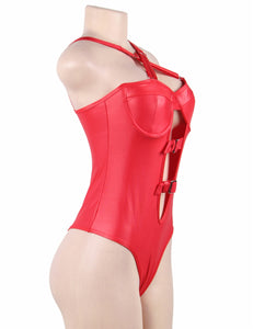 Latex Look Red Teddy (8-10) M