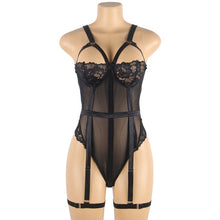 Load image into Gallery viewer, Teddy W/ Garter Ring Black (12-14) Xl
