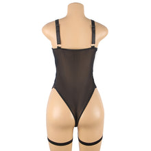 Load image into Gallery viewer, Teddy W/ Garter Ring Black (12-14) Xl
