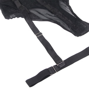 Teddy W/ Garter Ring Black (12-14) Xl