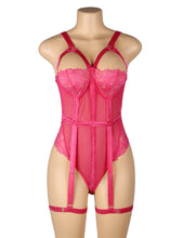 Load image into Gallery viewer, Teddy W/ Garter Ring Pink(16-18) 3xl
