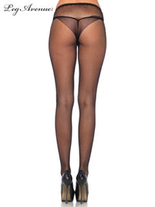 Seamless Fishnet Pantyhose With Keyhole Pattern Black