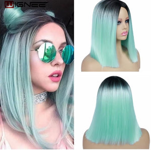 Wignee Short Straight 14" Ombre Green/black